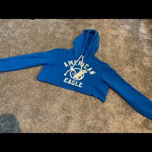 American Eagle blue long sleeve crop top!